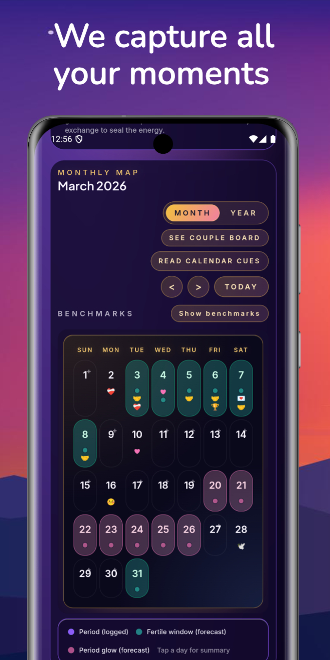 Relationship moments calendar in Better Intimacy