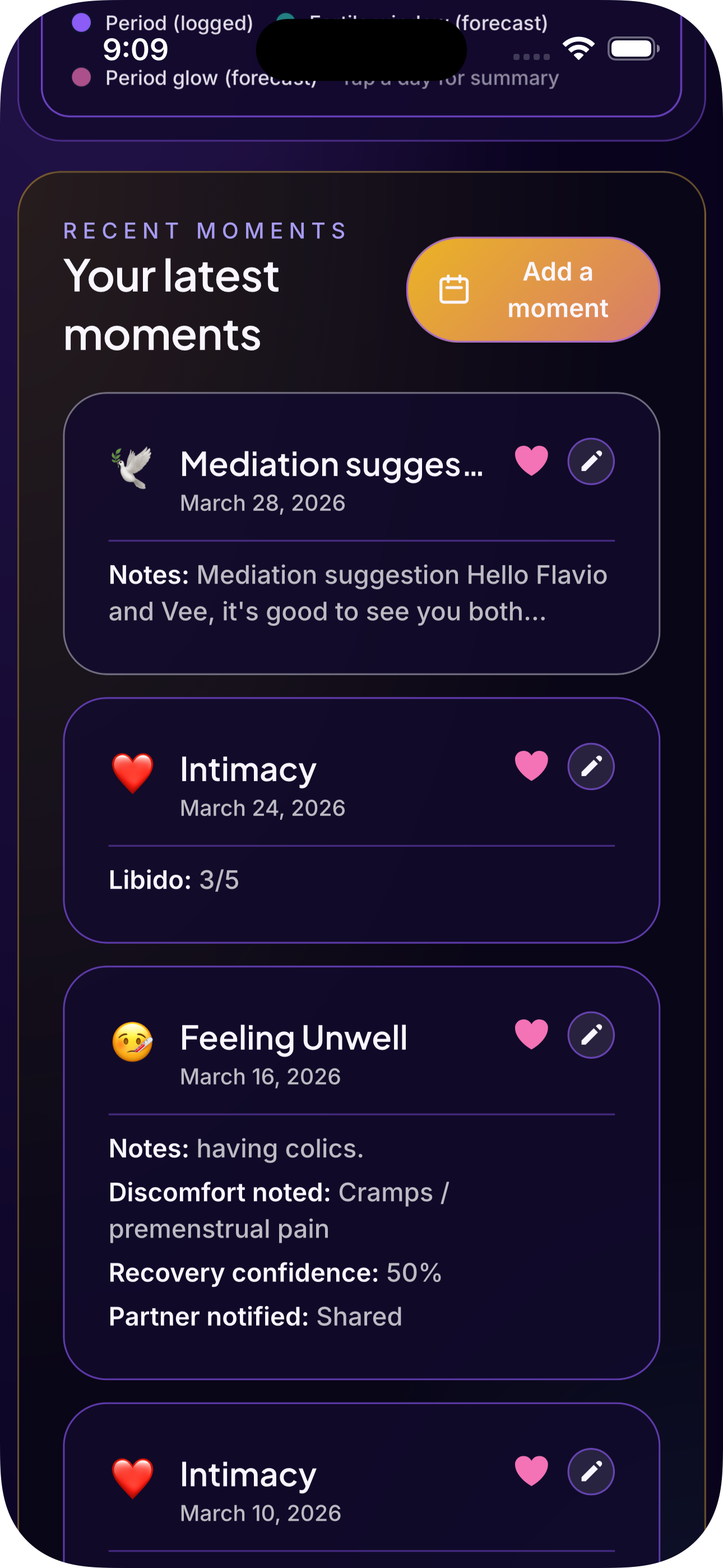 Aurora helping draft a heartfelt message in Better Intimacy app